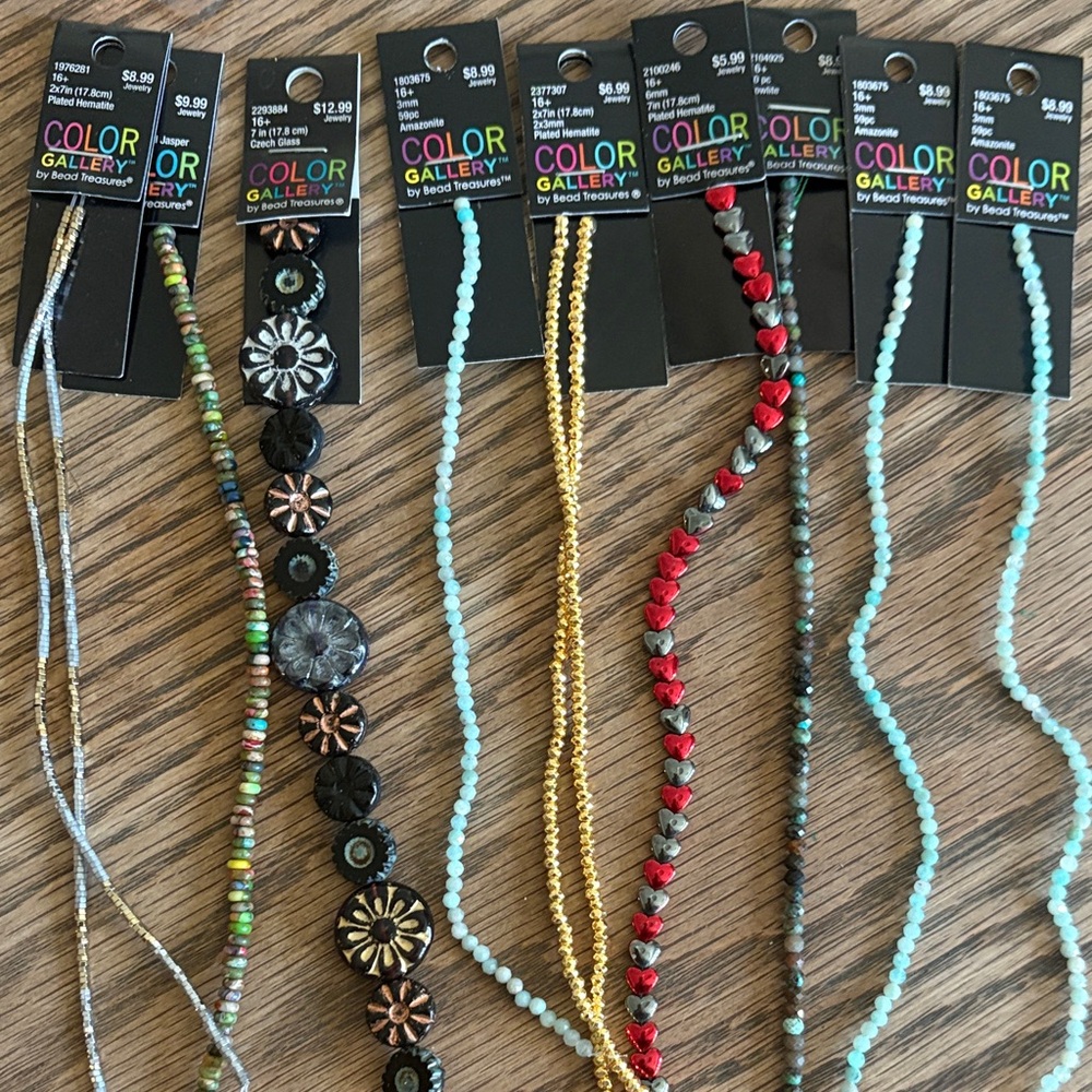 Strands of beads for jewelry making. Brand new with tags